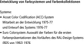 Entwicklung von Farbsystemen und Farbenkollektionen